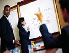 Photo of project team in discussion