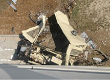 Emergency backup generator destroyed by storm surge during Hurricane Katrina