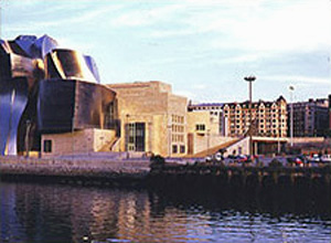River view of the Guggenheim Museum, Bilbao, Spain