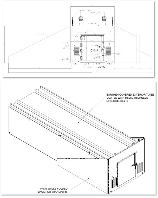 two views of 3-BAR ARMAG Steel Box ECM Design