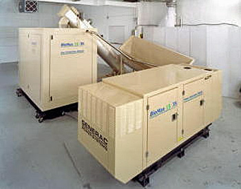 Photo of a small, modular biopower system.