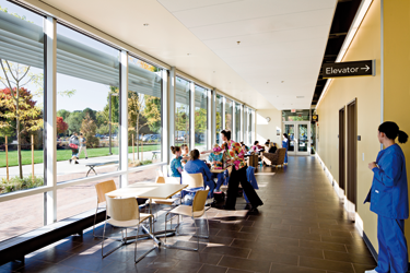 Hall space outside the new dental clinic at Chemeketa Community College Health Sciences Complex