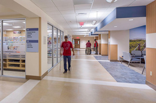 Hallway interiors within the VA Health Care Center, Butler, PA