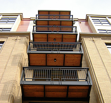 Heavy timber decking used on balcony