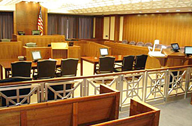 Courtroom utilizing multiple devices to present information