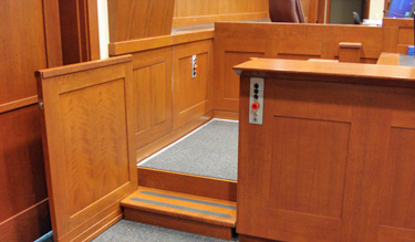 Lifts for accessibility into the jury box in a courtroom