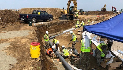 re-routing a water line at Yokota AB, Japan