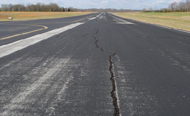 example of runway asphalt deterioration