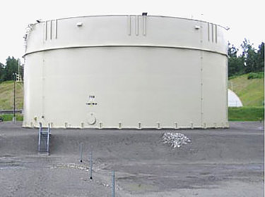 vertical upright aboveground storage fuel tank