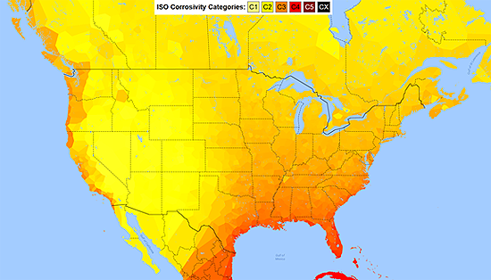 U.S. ICCET Corrosivity Heat Map