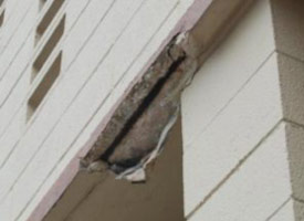 Example of spalling concrete