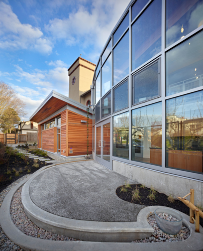 Photo of the east elevation and exterior classroom