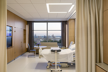 patient room at Christ Hospital Joint and Spine Center