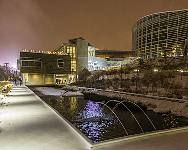 the Center for Sustainable Landscapes in the winter, Pittsburgh, PA