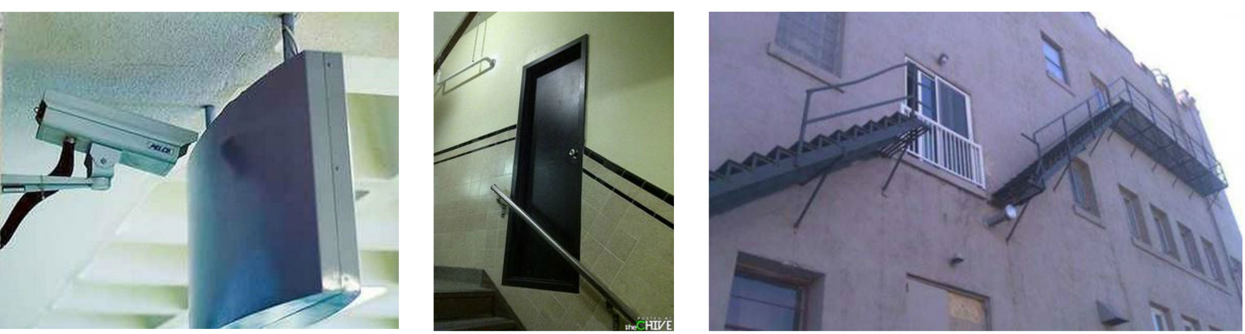 A photo of unsuccessful examples of facility design installations