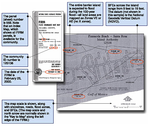 Sample Coastal Flood Insurance Rate Maps (FIRM)