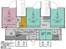 Diagram van Coating/composiet Restauratiefaciliteit voor gevechtsvliegtuigen op Langley AFB