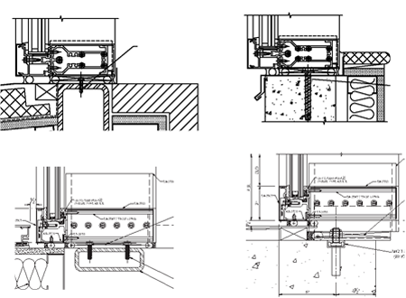 General types of blast window anchorage and support conditions