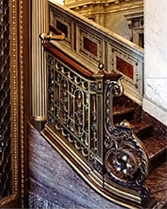 Photo of staircase railing detail-James R. Browning U.S. Court of Appeals Building, San Francisco, CA