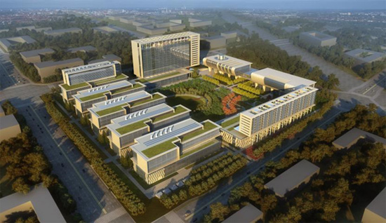 Rendering of the completed HuaNeng Research Campus being built in Beijing, China