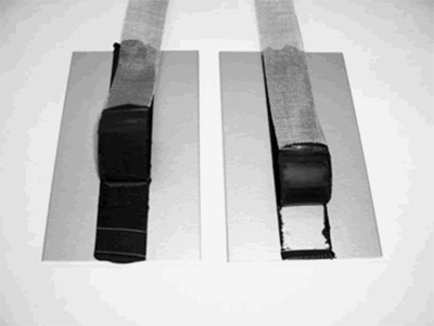 Example of Cohesive Failure (Left), Adhesive Failure (Right)