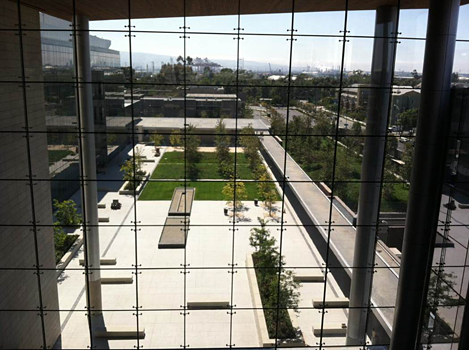 View to Secured Courtyard looking west.