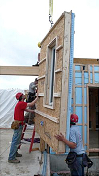 prefabricated closed panel wall assembly for housing