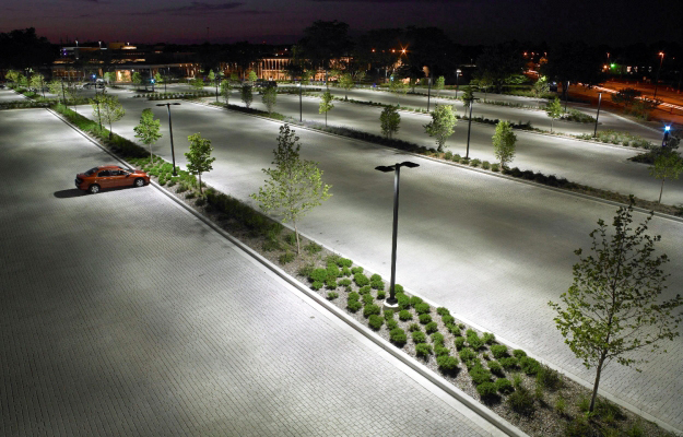 surface parking lot at Johnson Controls Incorporated (JCI) in Glendale, Wisconsin