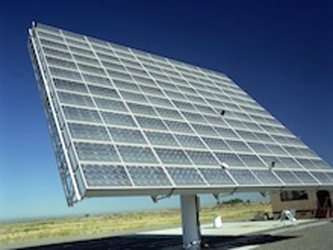 Photo of a photovoltaic tracking concentrator that is currently deployed at PVUSA in northern California
