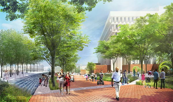 rendering of one area of the Boston's City Hall Plaza