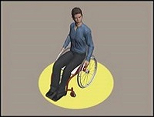 Animation of wheelchair maneuvering