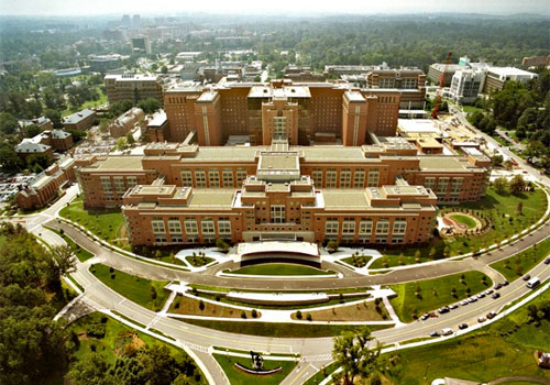 Aerial photo for The National Institutes of Health Clinical Center in Bethesda, Md.
