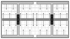 Diagram of shafts in the middle of the building