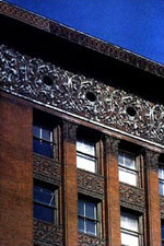 Detaliu fotografic al clădirii Wainwright a lui Louis Sullivan din St. Louis, MO