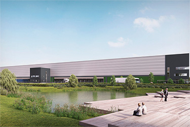 exterior picture of sustainable warehouse designed by Chetwoods