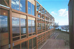 lazed wall on the south side of the Chesapeake Bay Foundation's John Philip Merrill Environmental Center