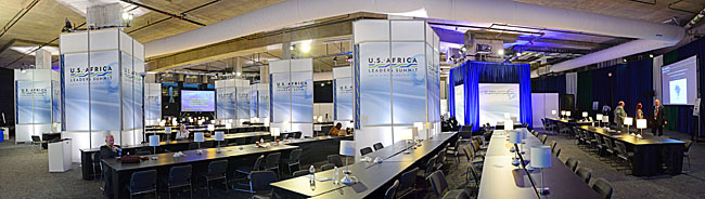 P2 level of the Institute of Peace transformed for use during the U.S.-Africa Leaders Summit