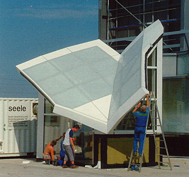roof visual mock-up for the Institute of Peace constructed at Seele headquarters, Germany