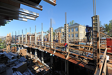 constructing retaining walls for the Institute of Peace