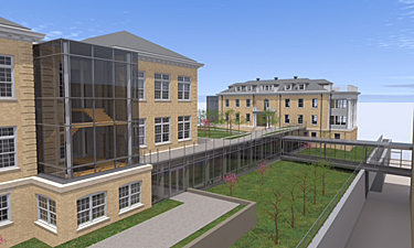 Rendering of Building 7 expansion and renovations, Institute of Peace, Washington DC