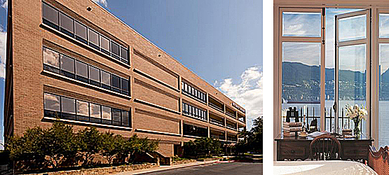 left-office building RIGHT-residence windows