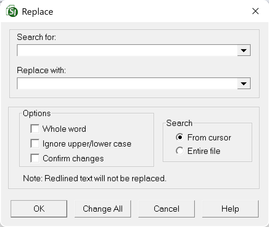 Illustration SI Editor's Replace Window