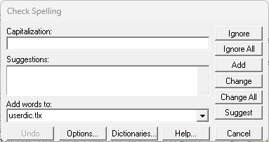 Illustration SI Editor's Tools Menu - Spell Check: Check Spelling for Capitalization