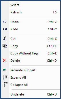 SI Editor Section Navigtor's Right-Click Menu Illustration SI Editor Section Navigtor's Right-Click Menu