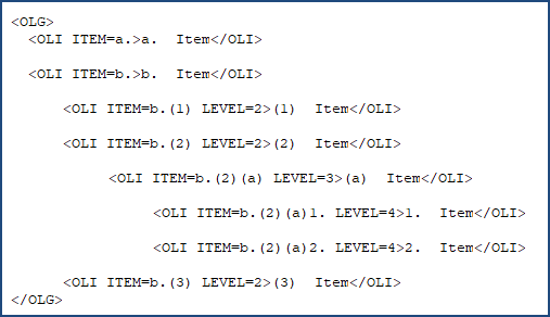 Example of an Ordered List Group with tags visible