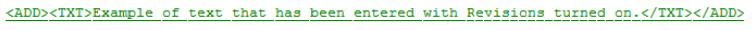 Example of Added Text Using Revisions with Text Visible