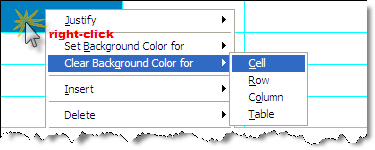 Illustration SI Editor's Table Menu - Clear Background Color For A Cell