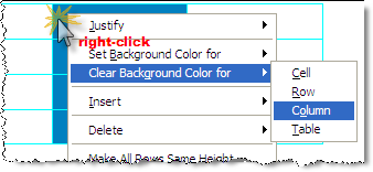 Illustration SI Editor's Table Menu - Clear Background Color For A Column