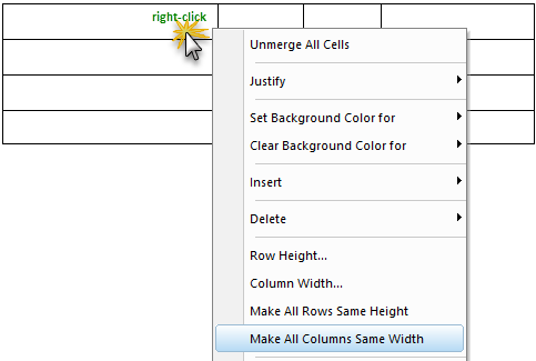 Illustration SI Editor's Table Menu - Make Columns Same Width