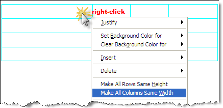 Illustration SI Editor's Table Menu - Make Columns Same Width